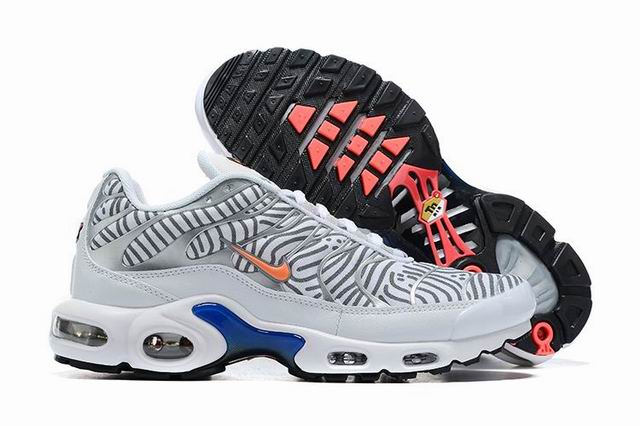 Nike Air Max Plus Tn Men's Running Shoes White Grey Blue-06 - Click Image to Close